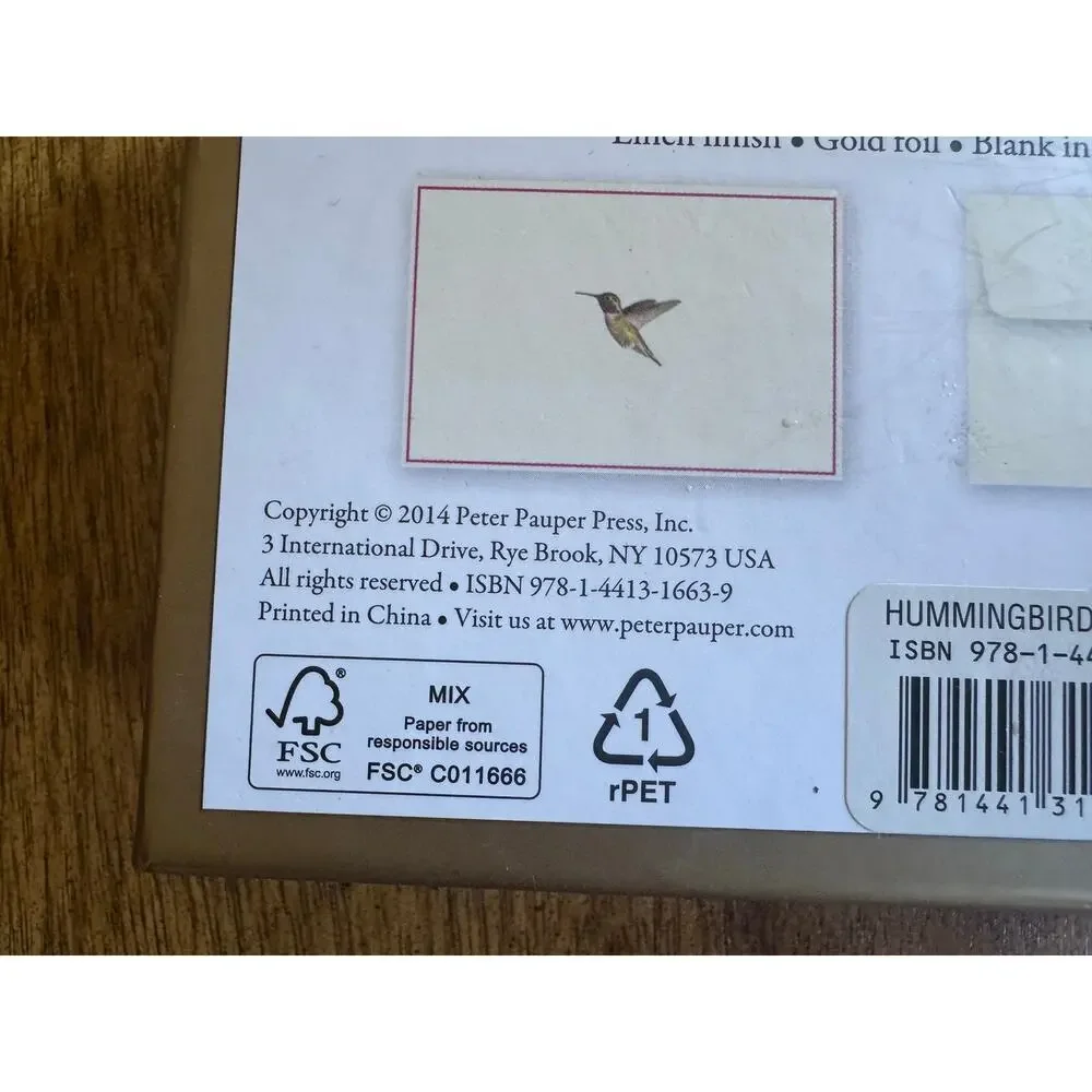 NWT Peter Pauper Hummingbird Flight Note Cards 14 Cards 15 Envelopes